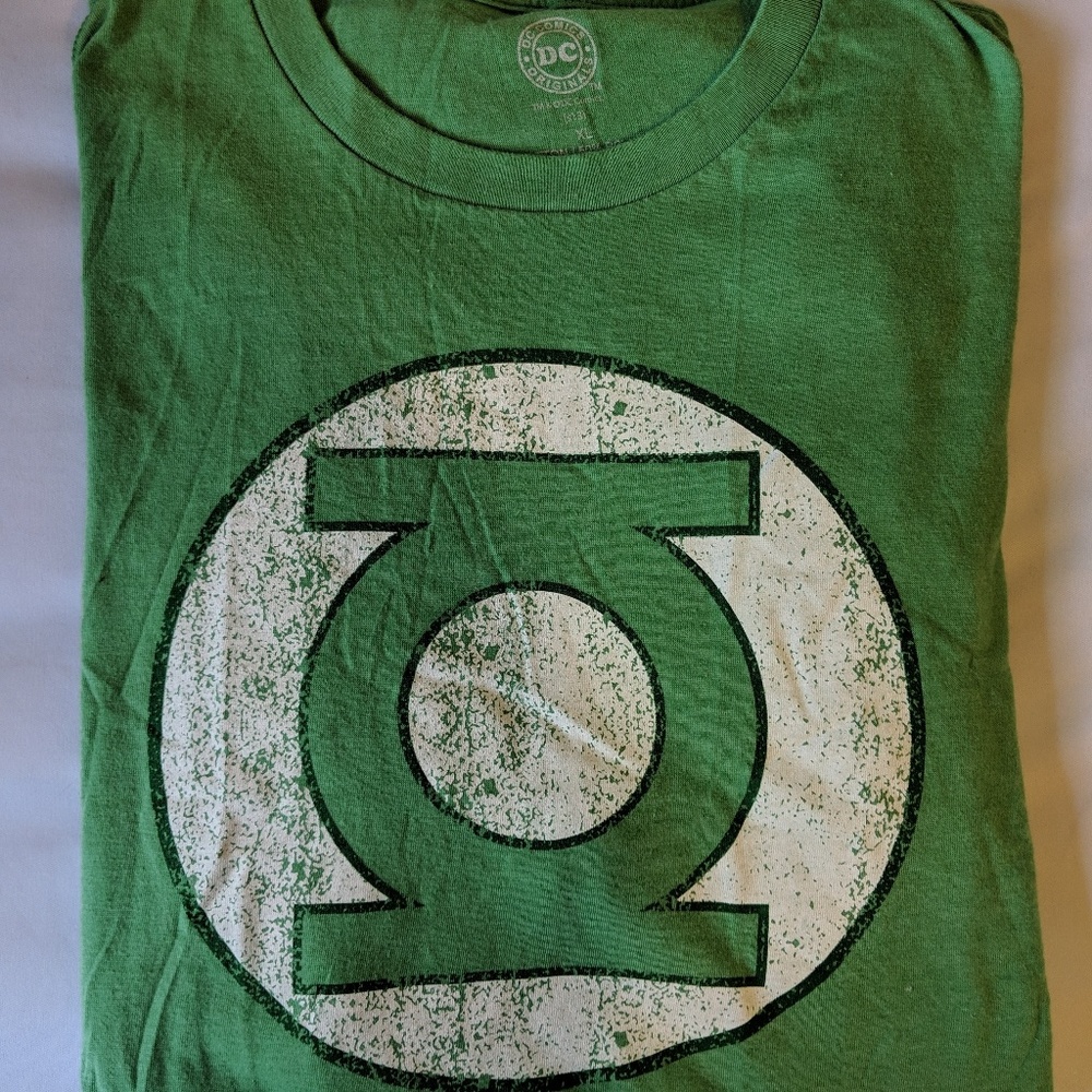 Retro DC Comics Graphic Tee Mens XL Green/White